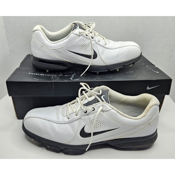 Nike Durasport III 3 Soft Spike Golf Shoes Men’s Size 13 White Black 628527-101 - Picture 1 of 10